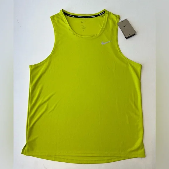 Nike Men's Dri-FIT Miler Running Tank in Bright Cactus Size: L NWT - Picture 3 of 12